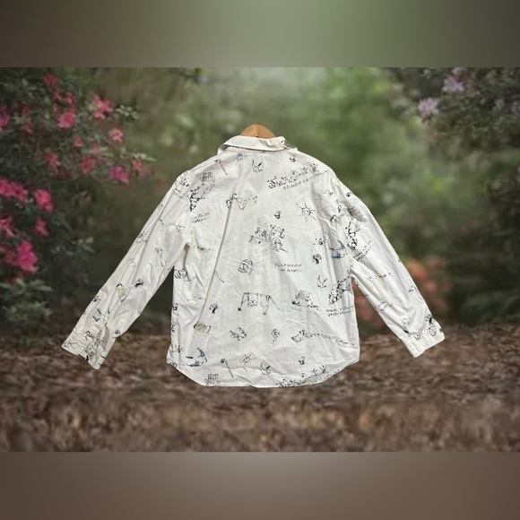 Chico’s Paint Yourself An Adventure Button Up Shirt Size 2/M Women’s Boho Artsy - Picture 5 of 9